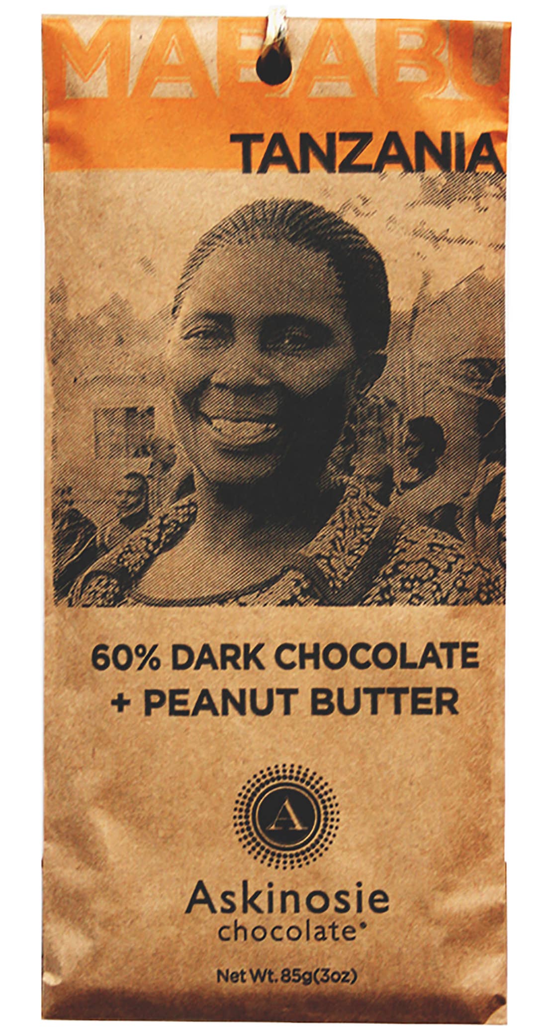 Askinosie Dark Chocolate + Peanut Butter Bar