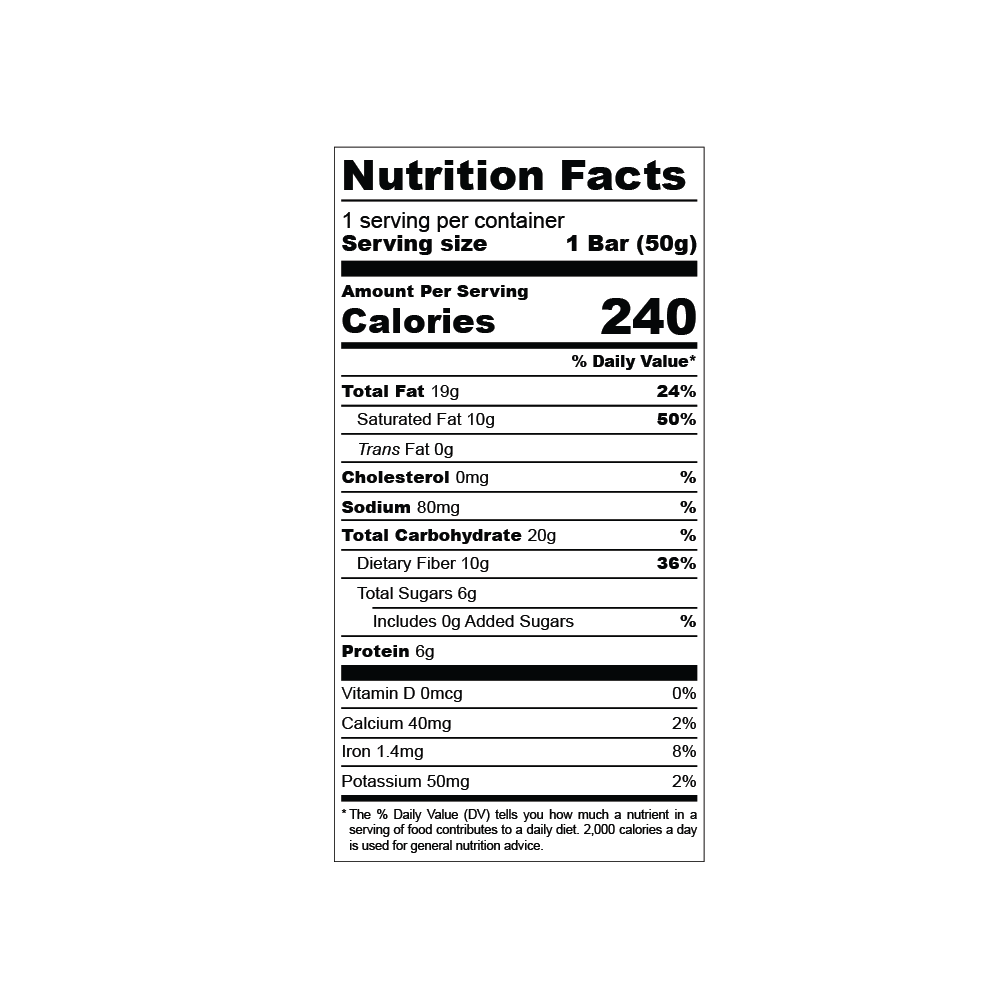 The Concious Bar / Cacao and Dates - Date Sweetened Dark Chocolate - Almond Sea Salt