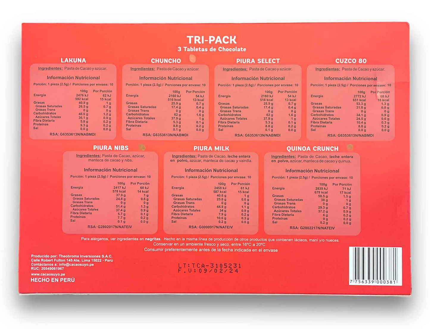 Cacao Suyo Dark Chocolate Set