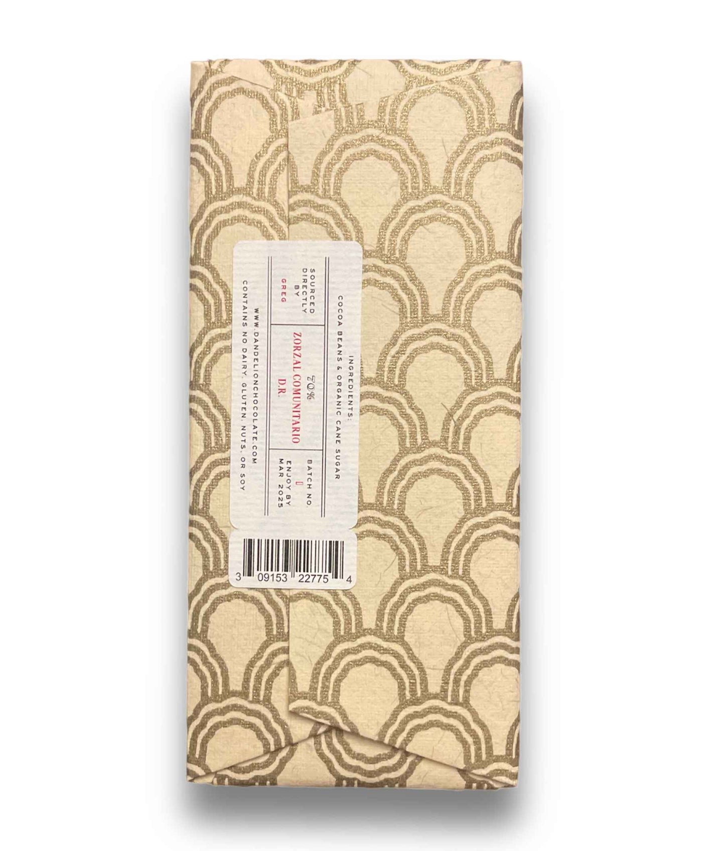 Dandelion Dark Chocolate - Zorzal Comunitario, Dominican Republic 70%