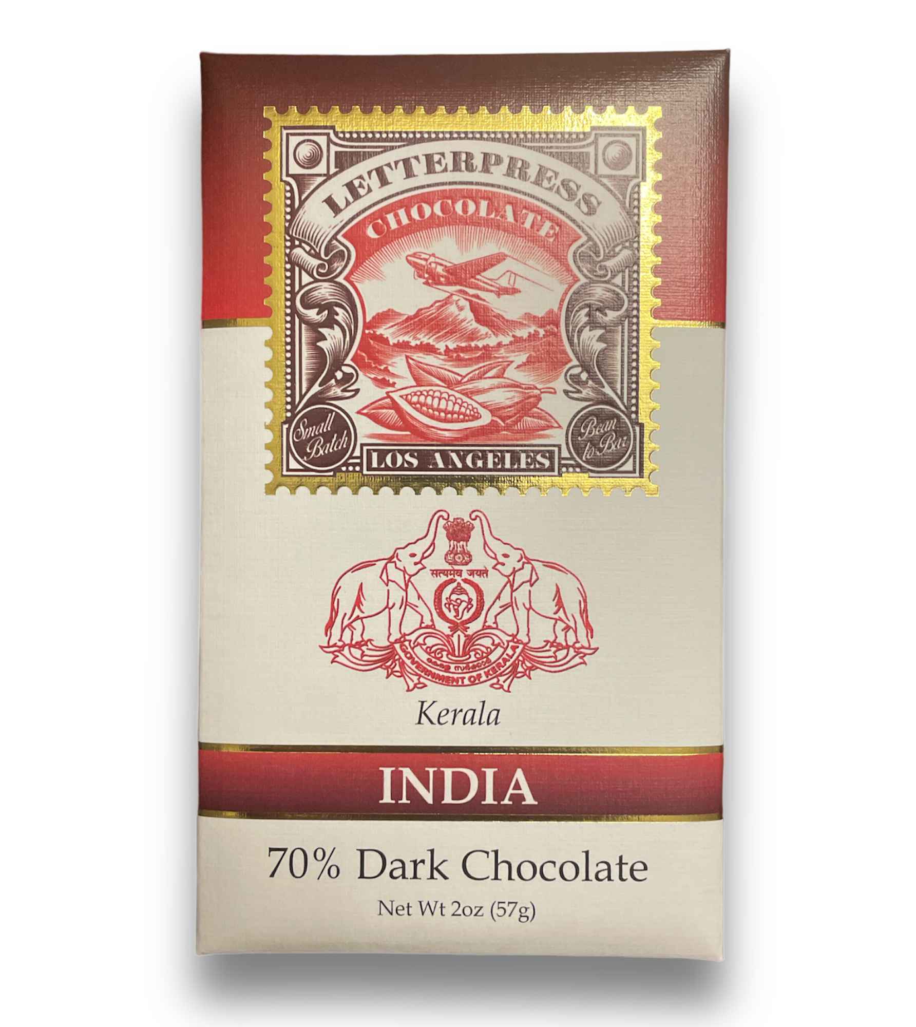 Letterpress Dark Chocolate - India (Kerala) 70%