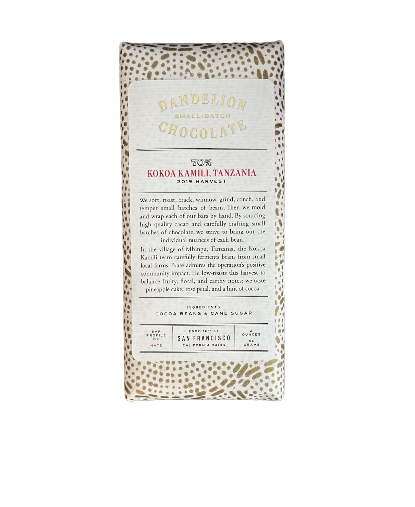 Dark Chocolate Dandelion Tanzania Kokoa Kamilia
