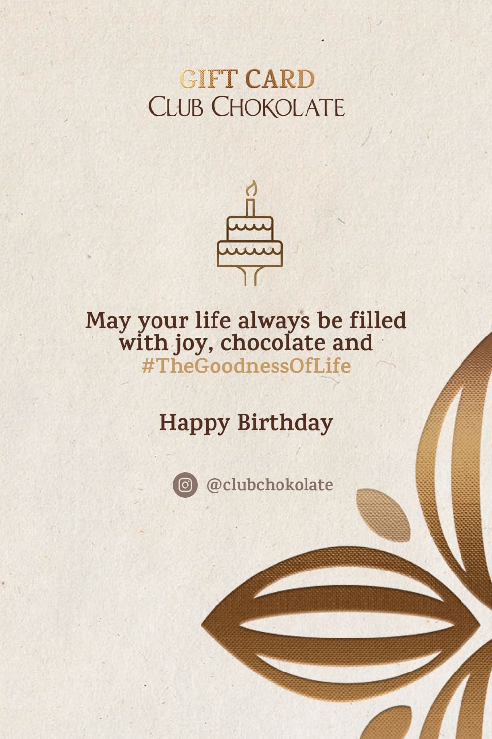 DARK CHOCOLATE GIFT CARD
