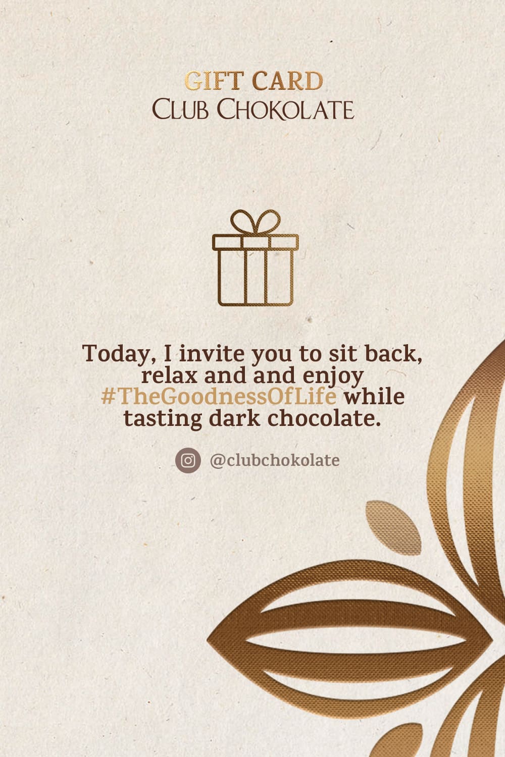 DARK CHOCOLATE GIFT CARD