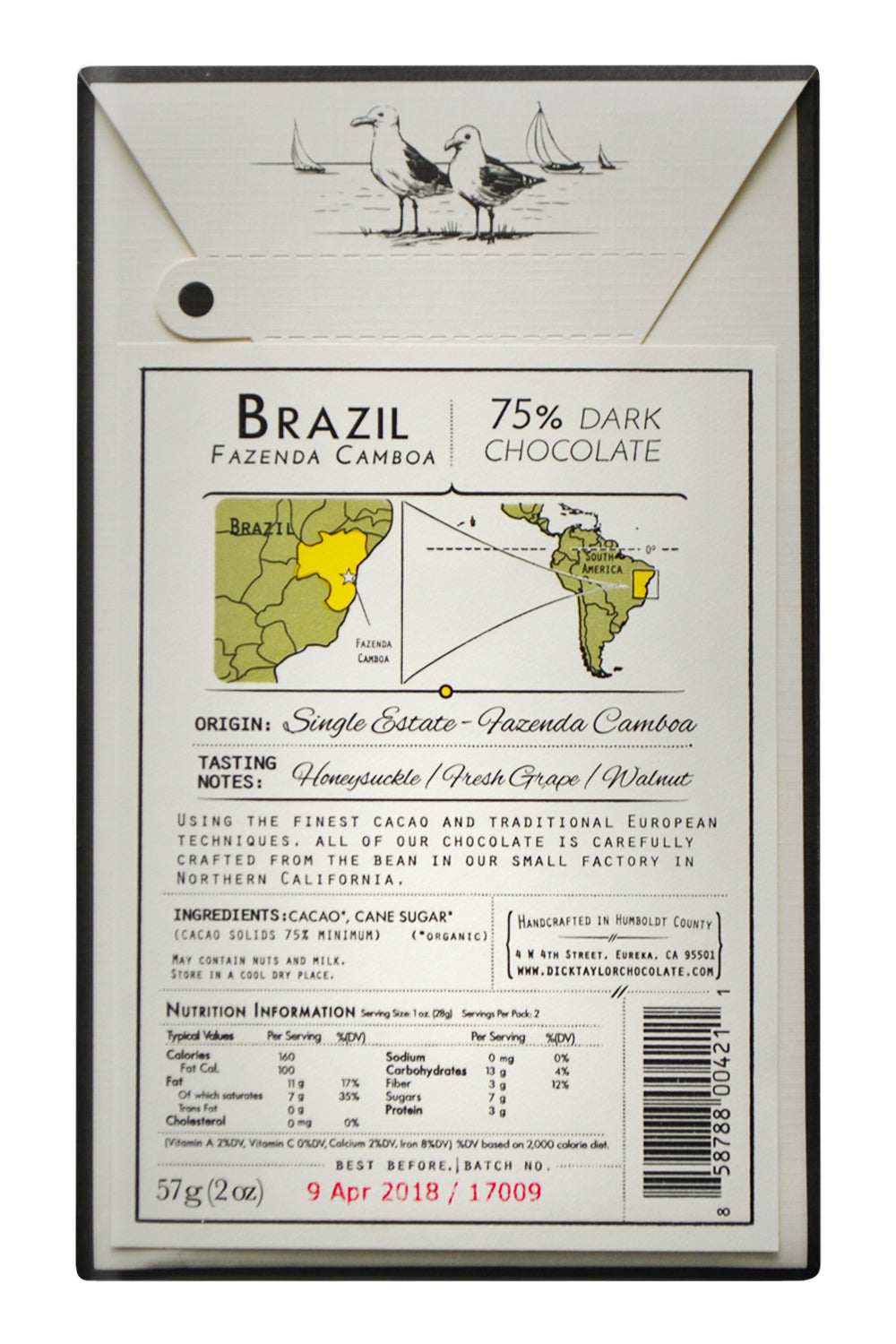 Dick Taylor Dark Chocolate - Brazil Fazenda Camboa back