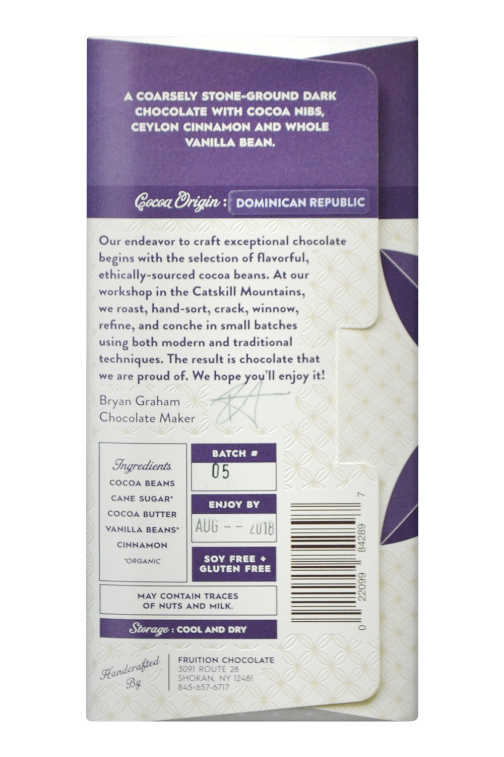 Fruition Dark Chocolate - Rustic Crunch back