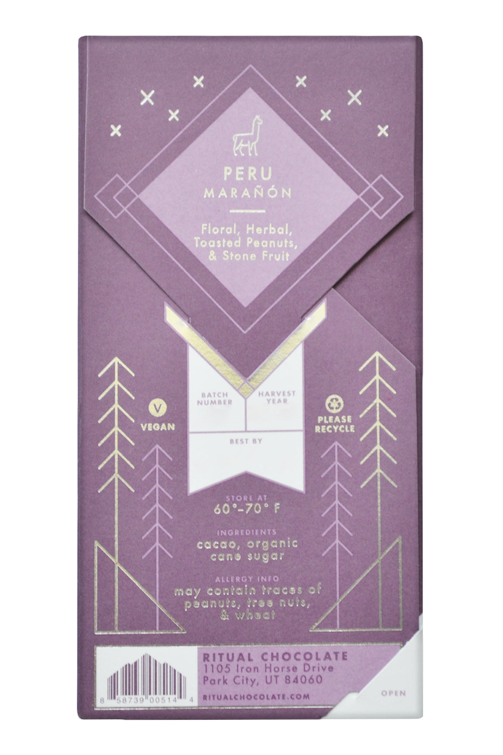 Ritual Dark Chocolate - Perú, Marañón back