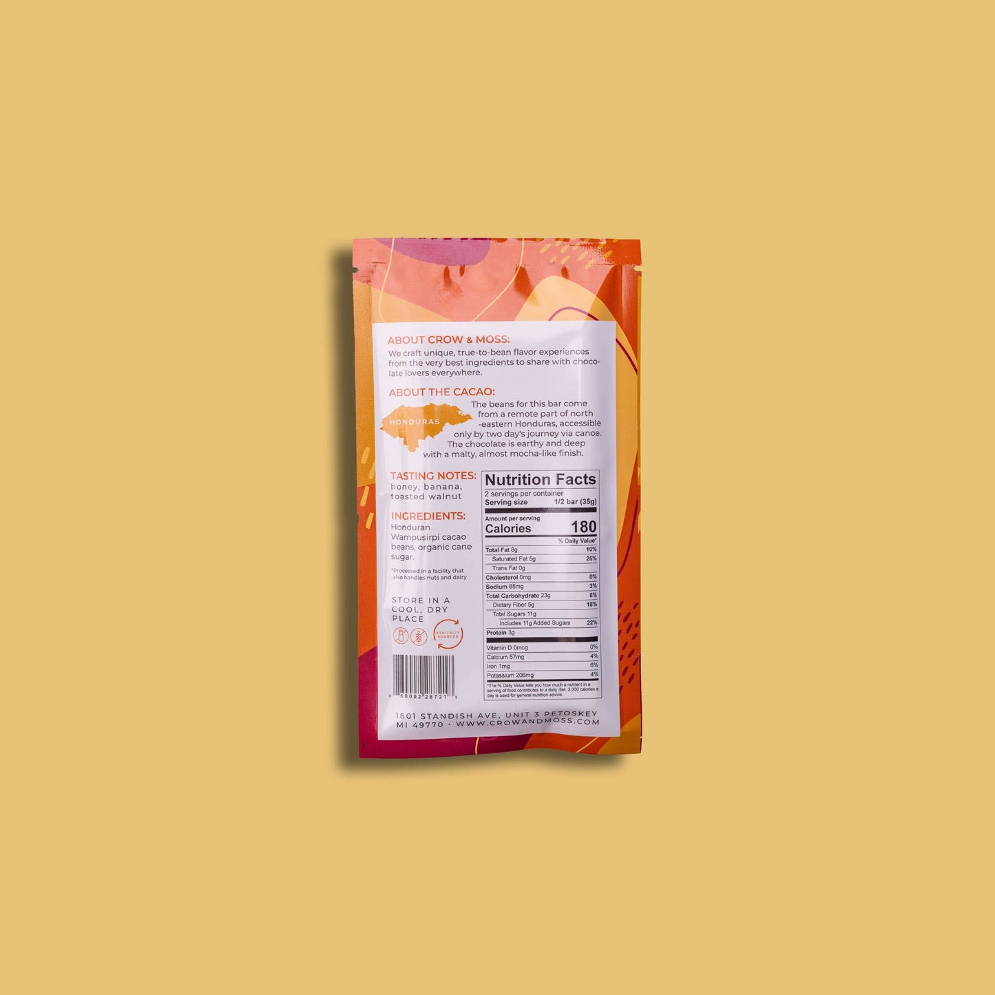 Crow & Moss Dark Chocolate - Honduras Wampusirpi Dark Chocolate Bar 70%