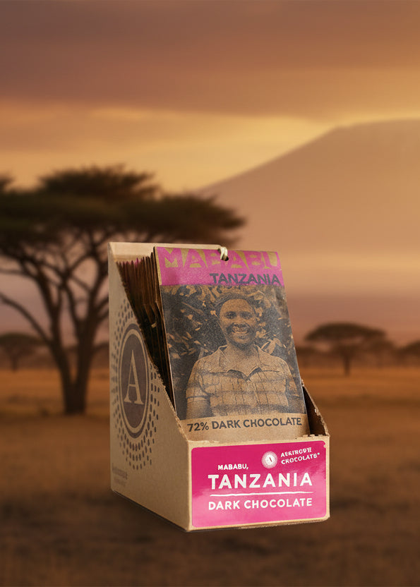 Box of Askinosie Chocolate Tanzania Mababu 72% Dark Chocolate