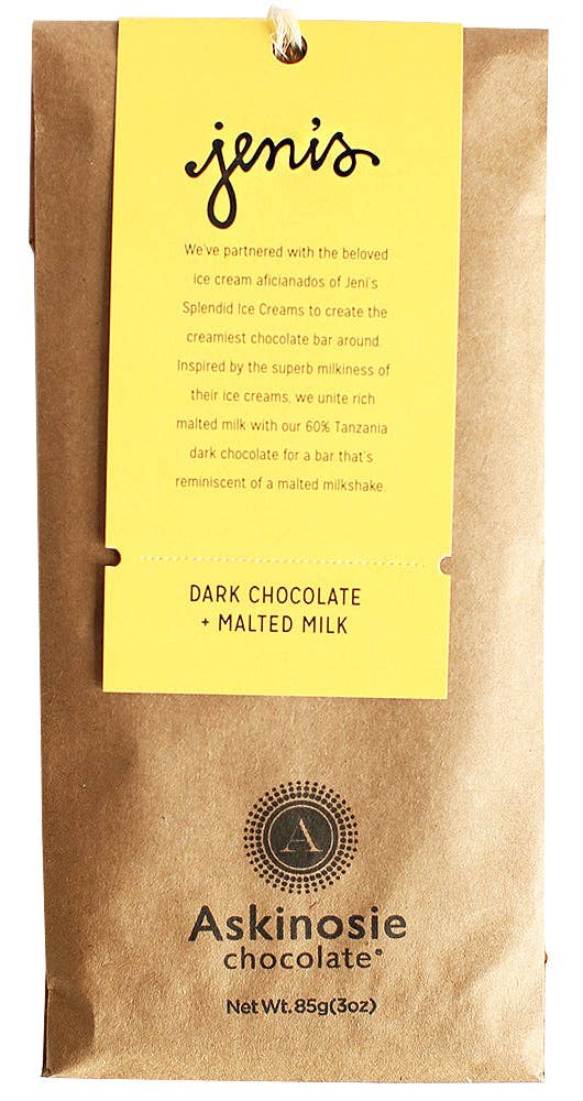 Askinosie Dark Chocolate + Malted Milk Bar