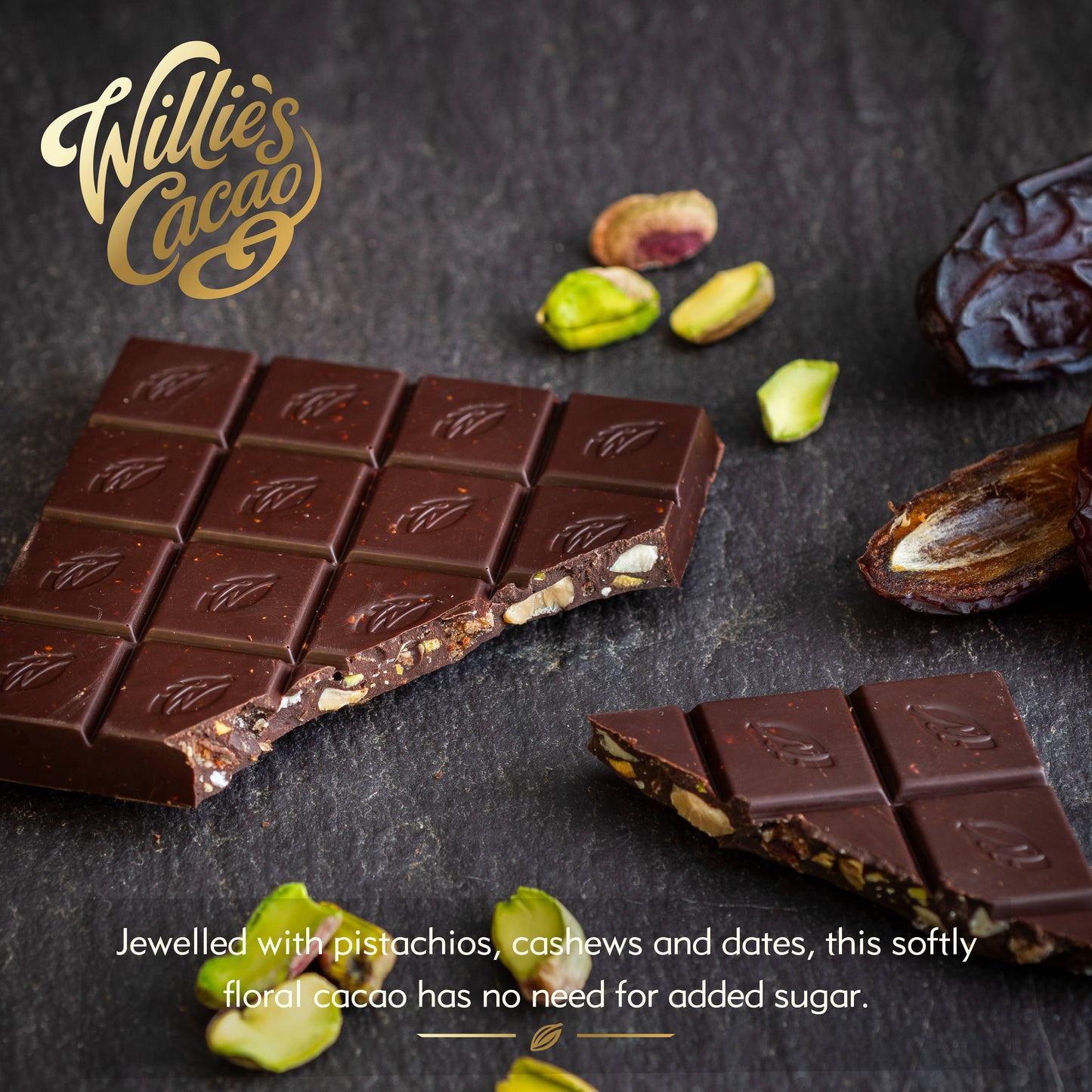 Willie's Cacao - Pistachio & Date 100%
