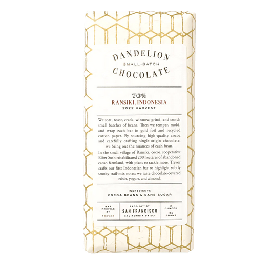 Dandelion Dark Chocolate - Ransiki Indonesia 70%