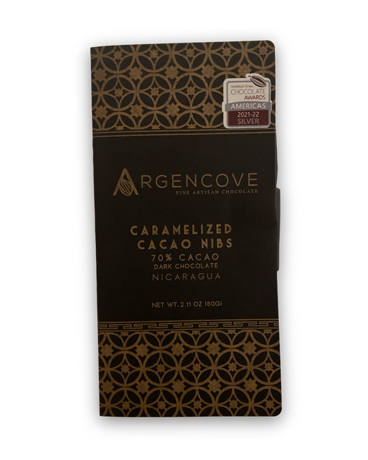 Argencove Dark Chocolate - Caramelized Nibs 70%